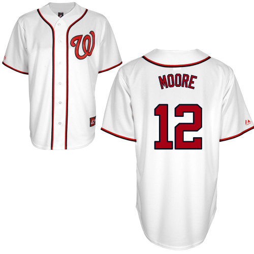 Tyler Moore #12 mlb Jersey-Washington Nationals Women's Authentic Home White Cool Base Baseball Jersey